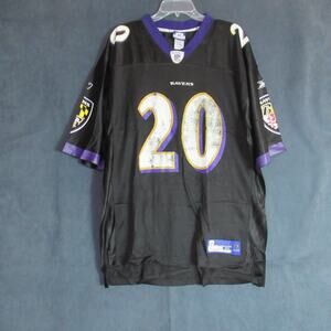 Vintage Baltimore Ravens Jersey XL Black Reed #20 Reebok On Field NFL Football